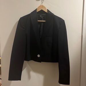 Zara cropped blazer jeweled button